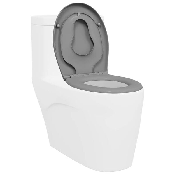 vidaXL WC-istuin Harmaa 47 x 37 x 4 cm Duroplast