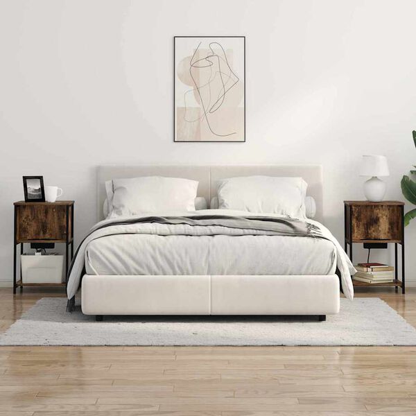 vidaXL Y&ouml;p&ouml;yt&auml;kaappi 2 pcs Savup&auml;hkin&auml; 38 x 31 x 61 cm Tekninen puu