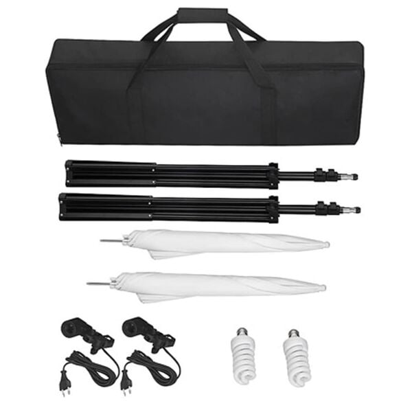 vidaXL Studiosarja vihre&auml;ll&auml; taustakankaalla 600x300 & valoilla