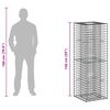 vidaXL Gabion Kohotettu Peti Hopea 50 x 50 x 150 cm Galvanoitu ter&auml;s
