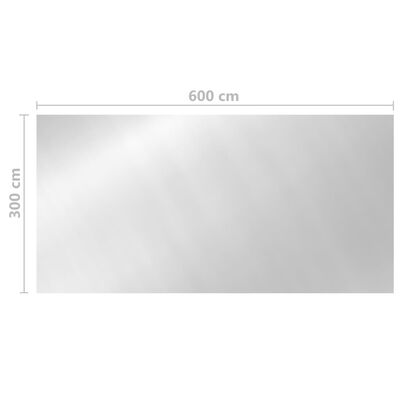 vidaXL Uima-altaan suoja hopea 600x300 cm PE