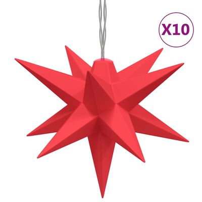 vidaXL Joulun tähtivalo 10 LED-valoa punainen 10 cm