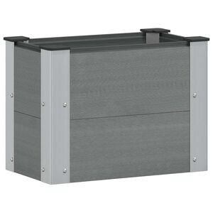 vidaXL Puutarhan Korotettu Kukkalaatikko Harmaa 50 x 30 x 36 cm