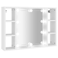 vidaXL Peilikaappi LED-valoilla valkoinen 76x15x55 cm
