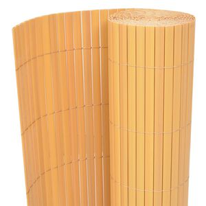 vidaXL Kaksipuolinen puutarha-aita PVC 90x300 cm keltainen