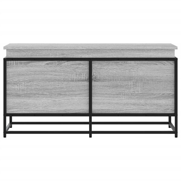 vidaXL S&auml;ilytyslaatikko kannella harmaa 100x40x51,5 cm tekninen puu