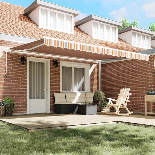 vidaXL Aurinkovarjo Moniv&auml;rinen 4,5 &times; 3,5 m Polyesteri ja metalli