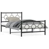 vidaXL Metallinen sängynrunko päädyillä musta 107x203 cm