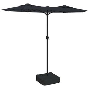 vidaXL Aurinkovarjo kaksip&auml;inen LED-valot musta 316x145 cm