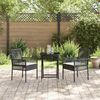 vidaXL Puutarhan Bistro Set 3 pcs Musta polyrottinki