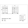 426459 Germania Rolling Filing Cabinet "Altino" 40x48,9x56,9 cm Navarra-oak and White