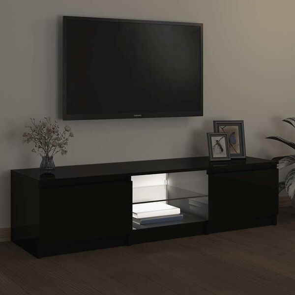 vidaXL TV-taso LED-valoilla musta 140x40x36 cm