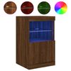 vidaXL Senkki LED-valoilla ruskea tammi 41x37x67 cm