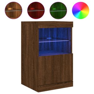 vidaXL Senkki LED-valoilla ruskea tammi 41x37x67 cm