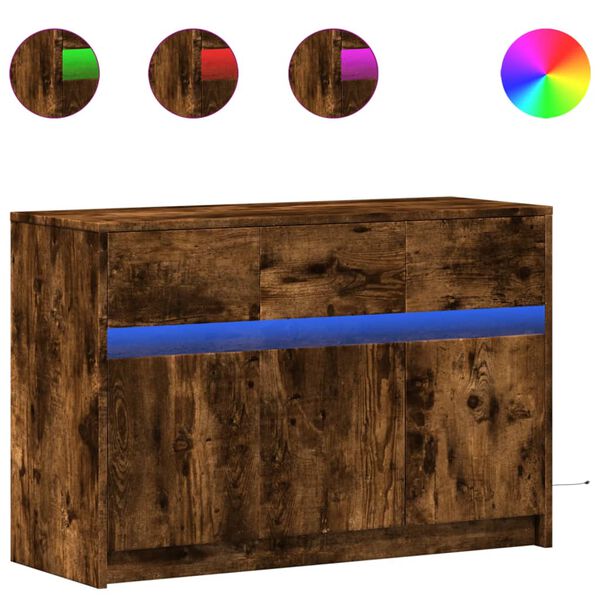 vidaXL TV-taso LED-valoilla savutammi 91x34x61 cm tekninen puu