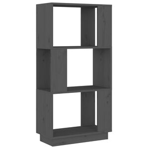 vidaXL Kirjahylly/tilanjakaja harmaa 51x25x101 cm t&auml;ysi m&auml;nty