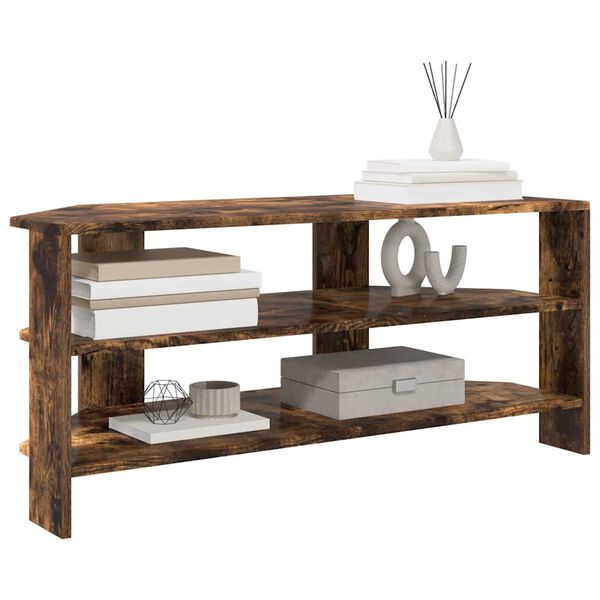 vidaXL KulmaTV-kaappi Savup&auml;hkin&auml; 102x40,5x45cm Tekninen puu