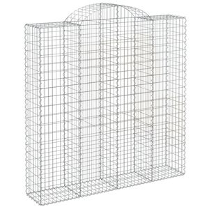 vidaXL Kaareva kivikori 200x50x200/220 cm galvanoitu rauta