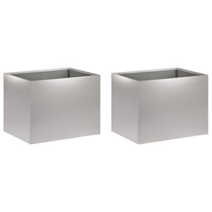 vidaXL Puutarha ruukku 2 kpl Hopea 40 x 30 x 30 cm Galvanoitu ter&auml;s