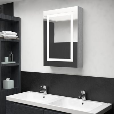 vidaXL LED kylpyhuoneen peilikaappi betoninharmaa 50x13x70 cm