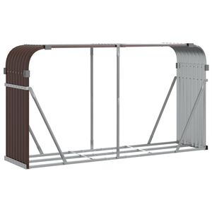 vidaXL Polttopuuteline ruskea 180x45x100 cm galvanoitu ter&auml;s