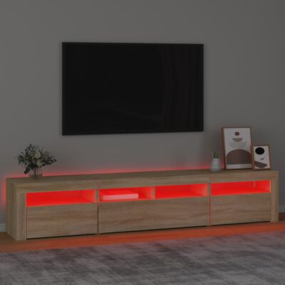 vidaXL TV-taso LED-valoilla Sonoma-tammi 210x35x40 cm
