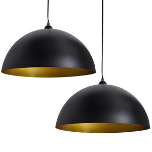 vidaXL Kattovalaisin 2 kpl korkeuss&auml;&auml;dett&auml;v&auml; puolipallo musta