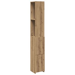 vidaXL Kylpyhuoneen kaappi artesaani tammi 25x25x170 cm tekninen puu