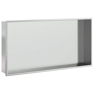 vidaXL Suihkuhylly harjattu hopea 62x32x9 cm ruostumaton ter&auml;s