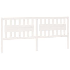 vidaXL Sängynpääty valkoinen 205,5x4x100 cm täysi mänty