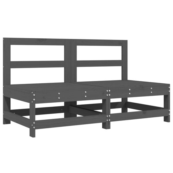 vidaXL 6-osainen Puutarhasohvasarja harmaa täysi mänty