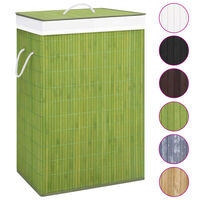 vidaXL Bambu pyykkikori 2 osiota vihreä 72 l