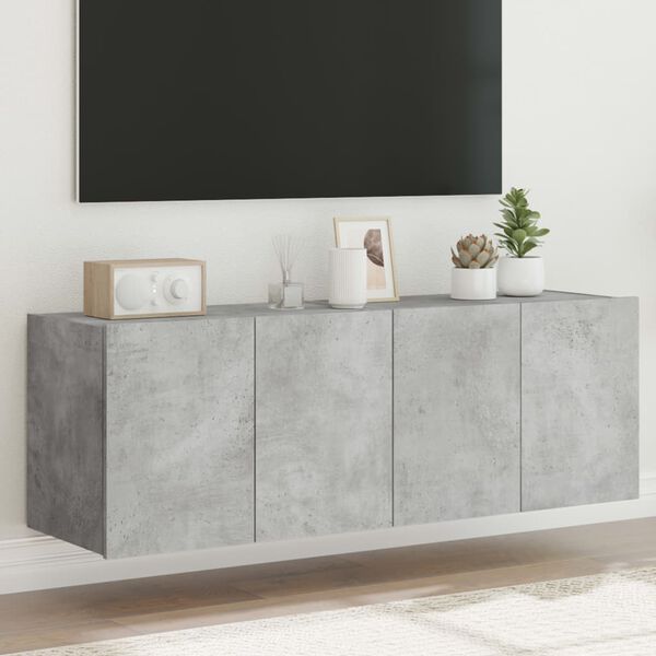 vidaXL TV-seinäkaapit LED-valoilla 2 kpl betoninharmaa 60x35x41 cm
