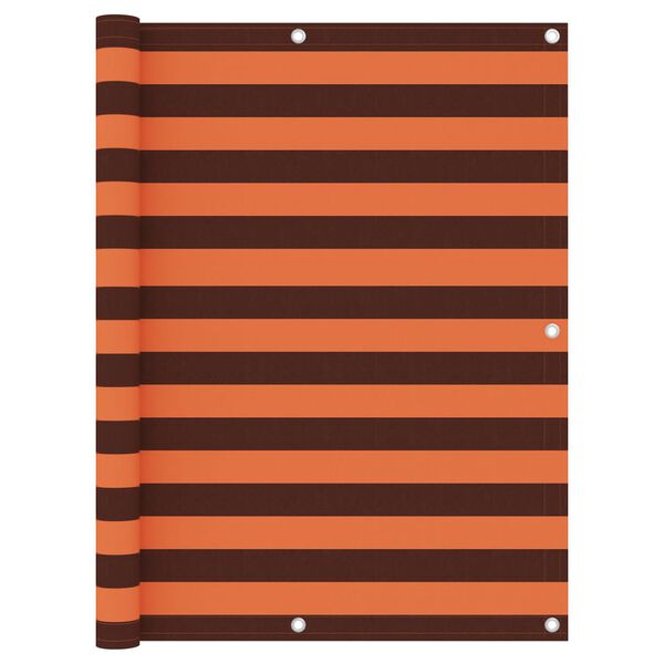 vidaXL Parvekkeen suoja oranssi ja ruskea 120x600 cm Oxford kangas