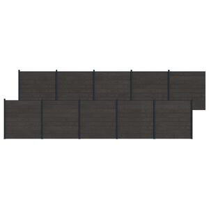 vidaXL Aidat Setti 10 pcs 1737 x 186 cm WPC ja alumiini Musta