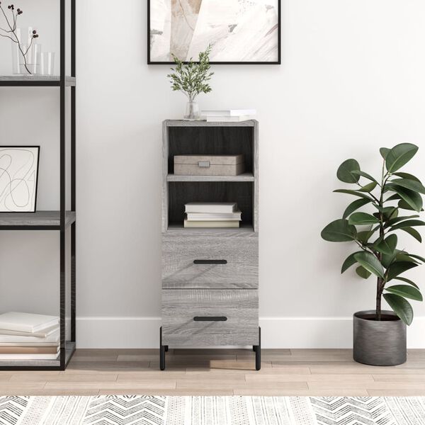 vidaXL Senkki harmaa Sonoma 34,5x34x90 cm tekninen puu