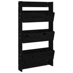 vidaXL Sein&auml;kukkalaatikko 3 tasoa 60x18,5x110 cm musta t&auml;ysi m&auml;nty