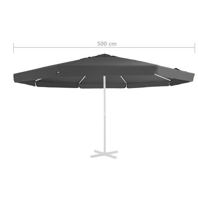 vidaXL Aurinkovarjon vaihtokangas antrasiitti 500 cm
