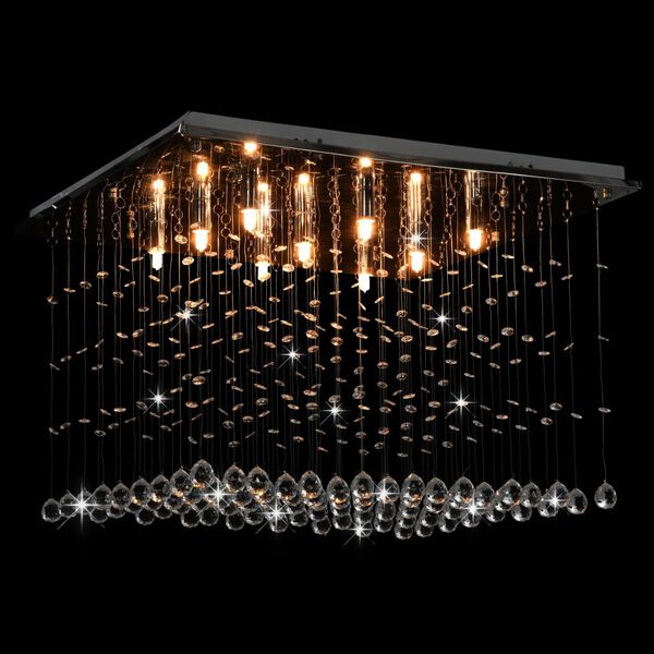 vidaXL Kattovalaisin kristallihelmill&auml; hopea kuutio G9