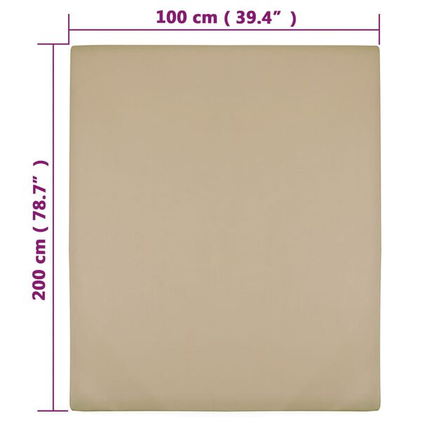 vidaXL Muotoon ommellut lakanat 2 kpl taupe 100x200 cm puuvilla