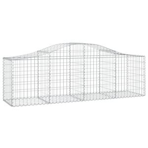 vidaXL Kaareva kivikori 200x50x60/80 cm galvanoitu rauta