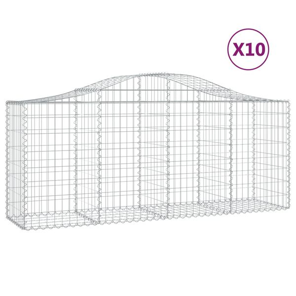 vidaXL Kaarevat kivikorit 10 kpl 200x50x80/100 cm galvanoitu rauta