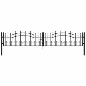 vidaXL Aitaportti KAMPEN keih&auml;sk&auml;rkinen musta 394,5x78 cm ter&auml;s