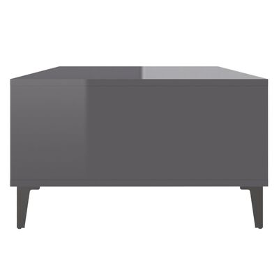 vidaXL Sohvapöytä korkeakiilto harmaa 103,5x60x35 cm lastulevy