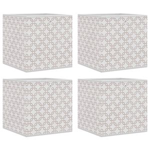 vidaXL Taittuvat s&auml;ilytyslaatikot 4 kpl kermanv&auml;rinen 32x32x32 cm kuitukangas