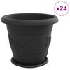 vidaXL Kasviruukut 24 kpl Musta &Oslash; 39 x 32 cm Muovi