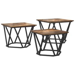 vidaXL Sohvap&ouml;yt&auml; 3 pcs Savup&auml;hkin&auml; Kehitetty puu ja ter&auml;s