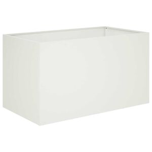 vidaXL Puutarha ruukku valkoinen 80 x 50 x 50 cm Kylm&auml;valssattu ter&auml;s