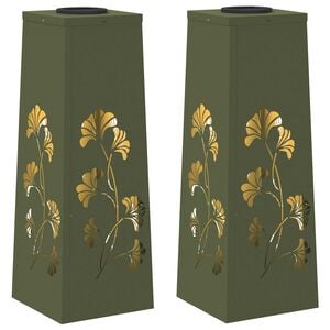 vidaXL Aurinko LED-polkuvalo 2 kpl L&auml;mpim&auml;n Valkoinen 18 x 18 x 50 cm