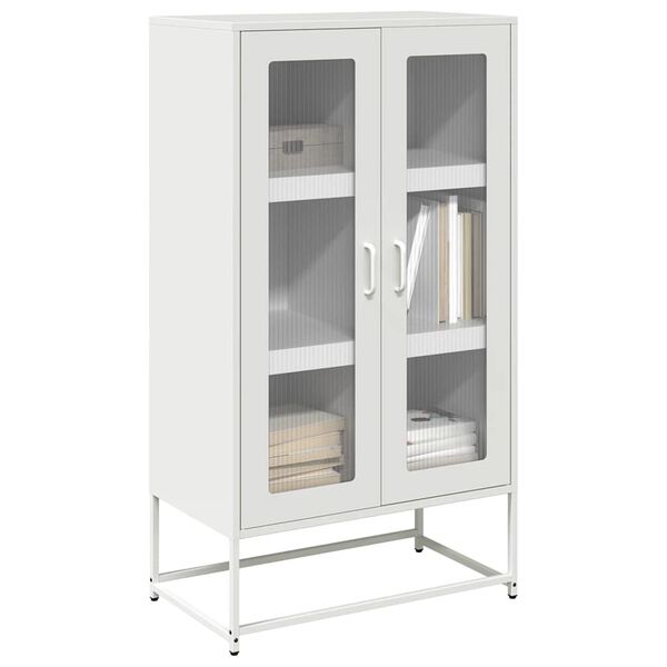 vidaXL Highboard Valkoinen 68x39x123 cm Teräs